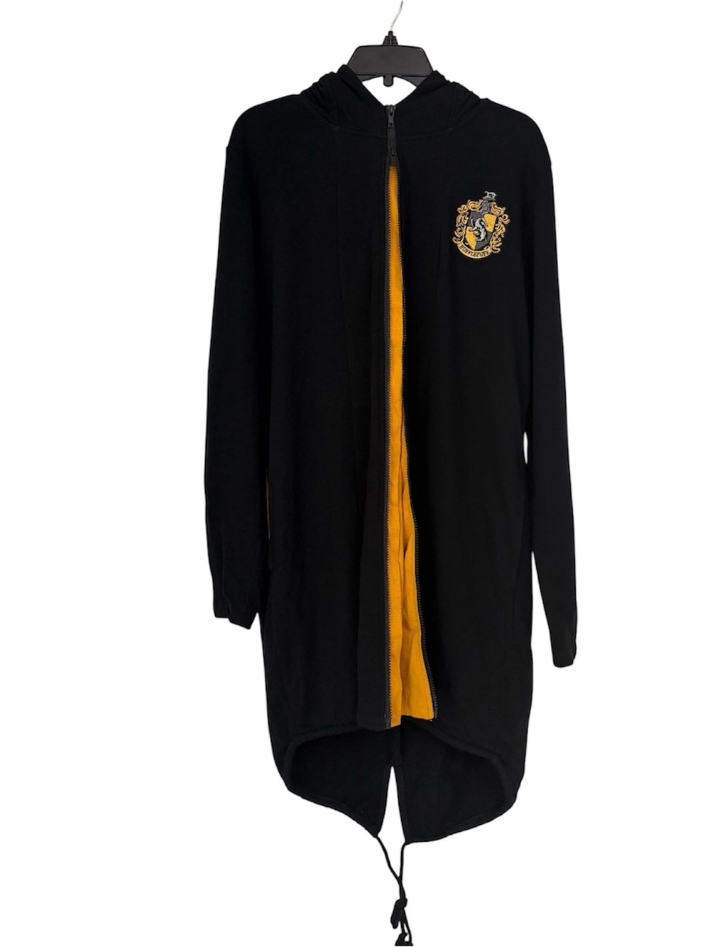 Harry Potter Hufflepuff Zip-Up Robe Cardigan Yellow & Black Large